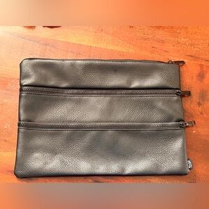 Elegant Black Faux Leather Laptop or iPad/Tablet Bag